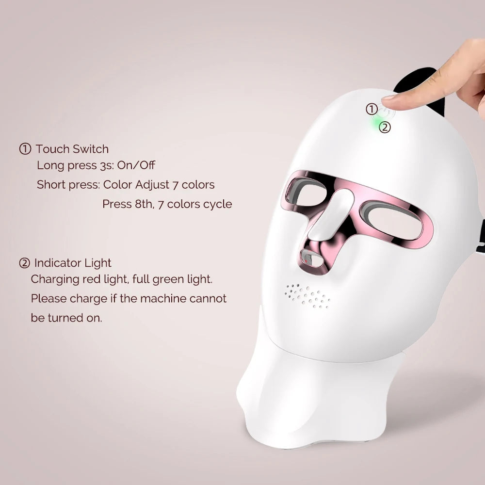Fayroo™ 7-Color LED Facial & Neck Mask – Skin Rejuvenation & Tightening Device