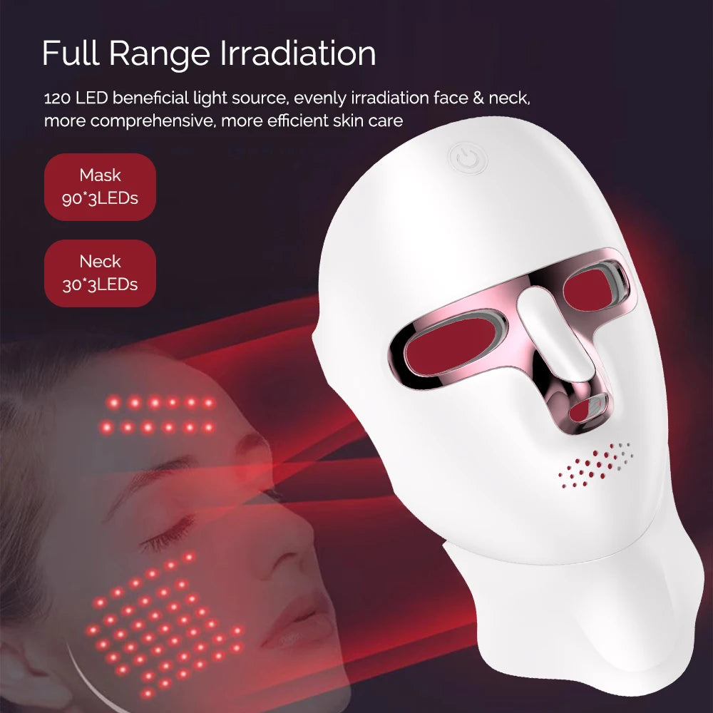 Fayroo™ 7-Color LED Facial & Neck Mask – Skin Rejuvenation & Tightening Device